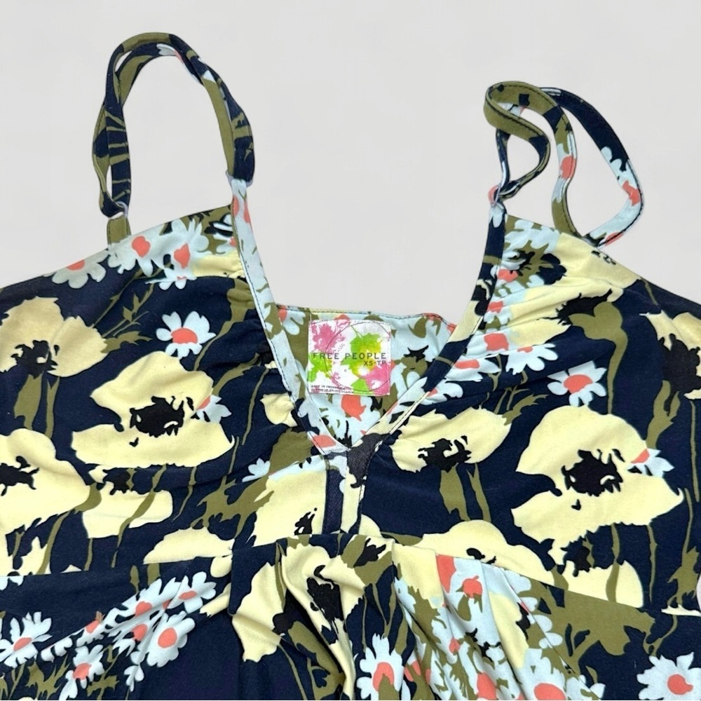 Free People Romantic Floral Maxi Dress Empire Waist Boho XS - Picture 7 of 11